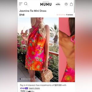 Show Me Your Mumu Jasmine Tie Mini Dress XL